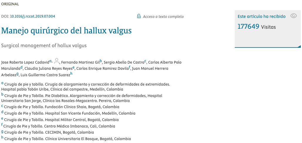 Dr. Juan Manuel Herrera - Investigación sobre fracturas de tobillo